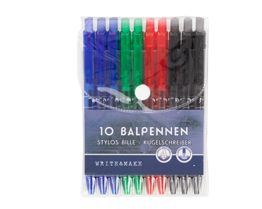 Balpennen – 10 stuks – multicolor - Wibra