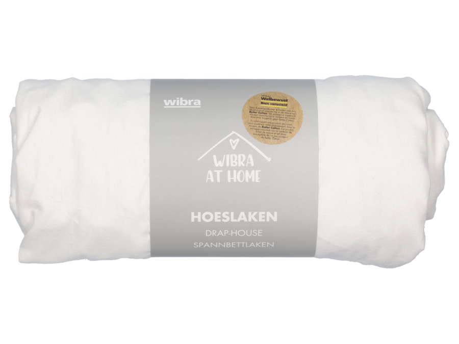 Hoeslaken - 90 x 200 cm - wit - Wibra