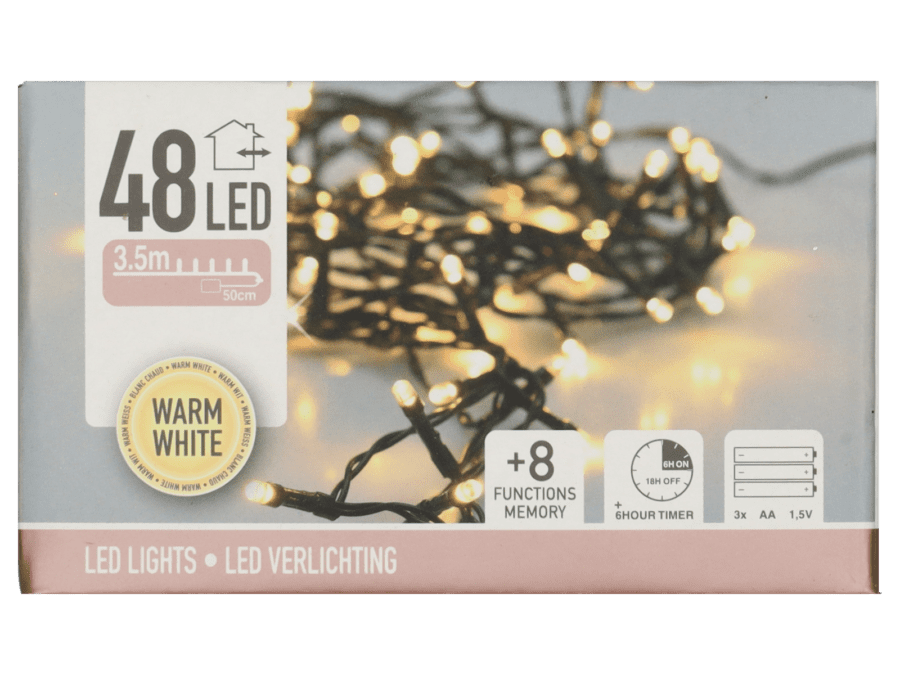 LED kerstverlichting 48 lampjes - Wibra