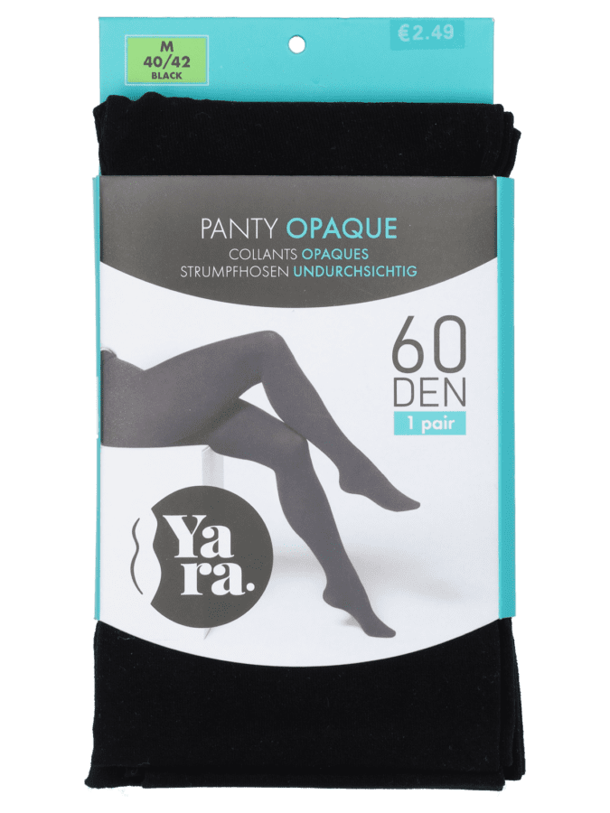 Panty opaque zwart 60D - Wibra