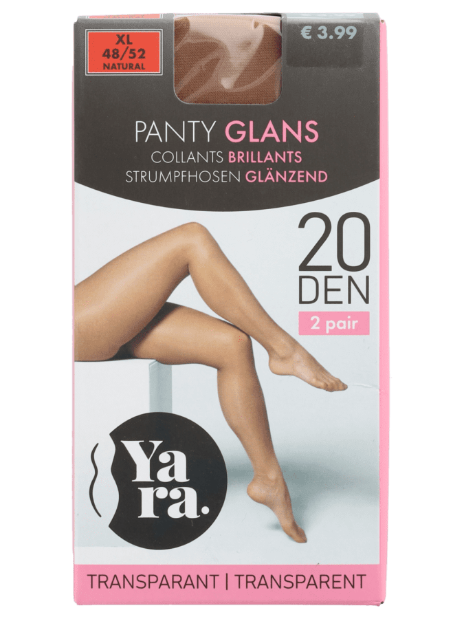 Panty naturel 2 paar 20D – 48/52 - Wibra