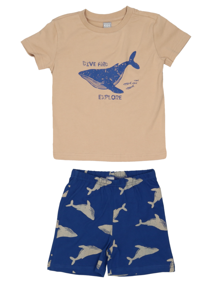 Jongens pyjama walvis – blue5, 104/110 - Wibra
