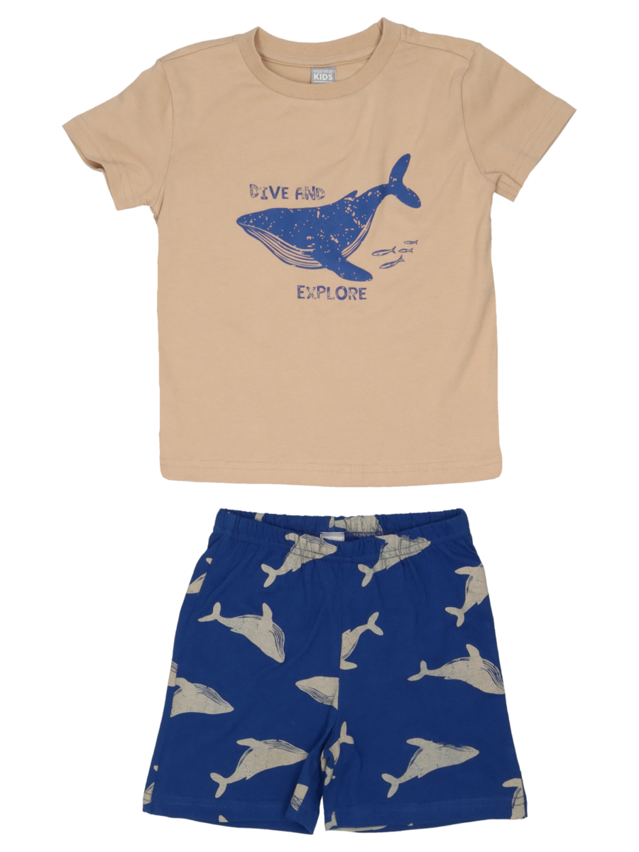 Jongens pyjama walvis – blue5, 104/110 - Wibra