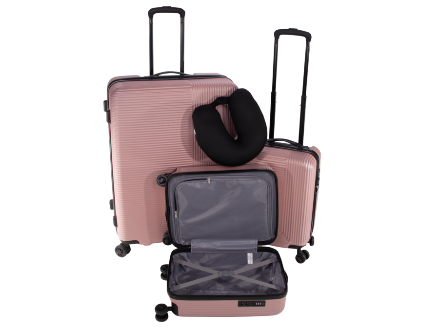 Kofferset 4-delig roze - Wibra