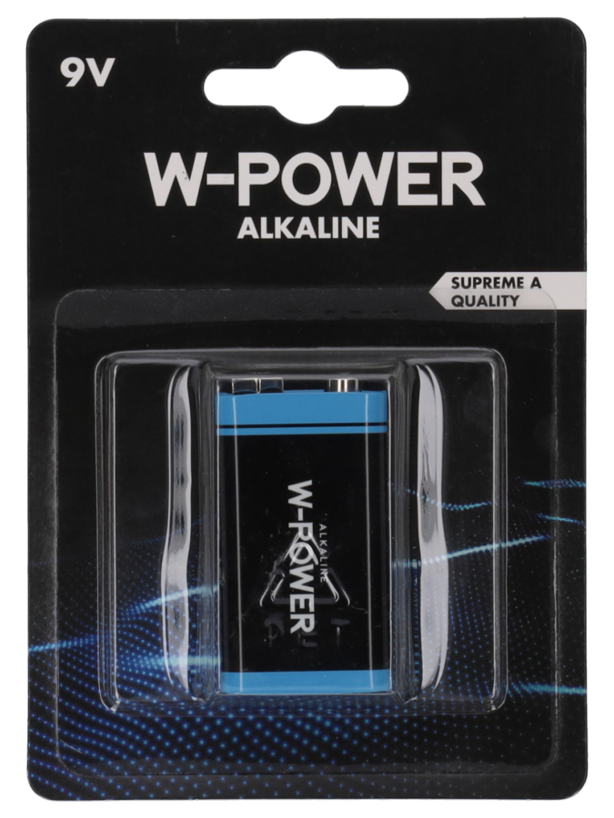 Batterij - blokje alkaline 9V - Wibra