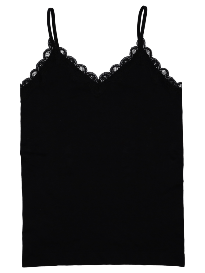Dames hemd kant – zwart, L - Wibra