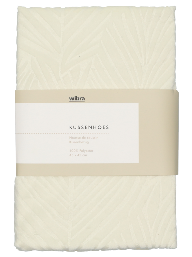 Kussenhoes wit - velvet - Wibra