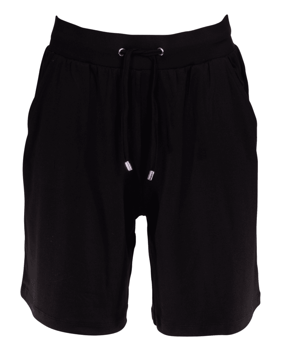 Dames short stretchy print/uni zwart – plus size – zwart, 46/48 - Wibra