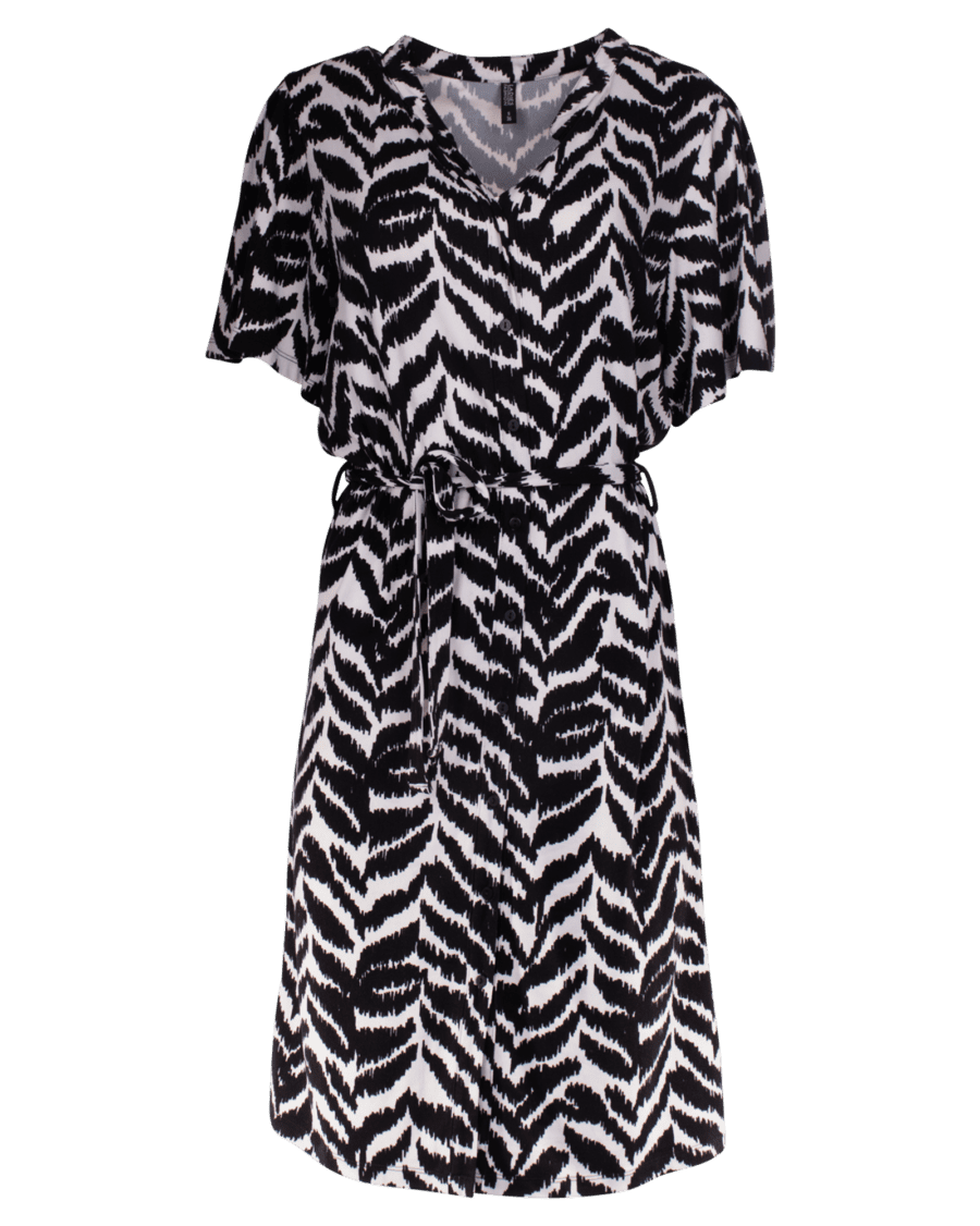 Dames jurk print – wit, L - Wibra