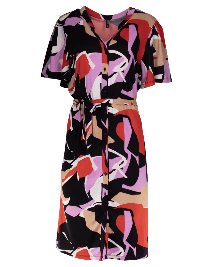 Dames jurk print – multicolor, L - Wibra