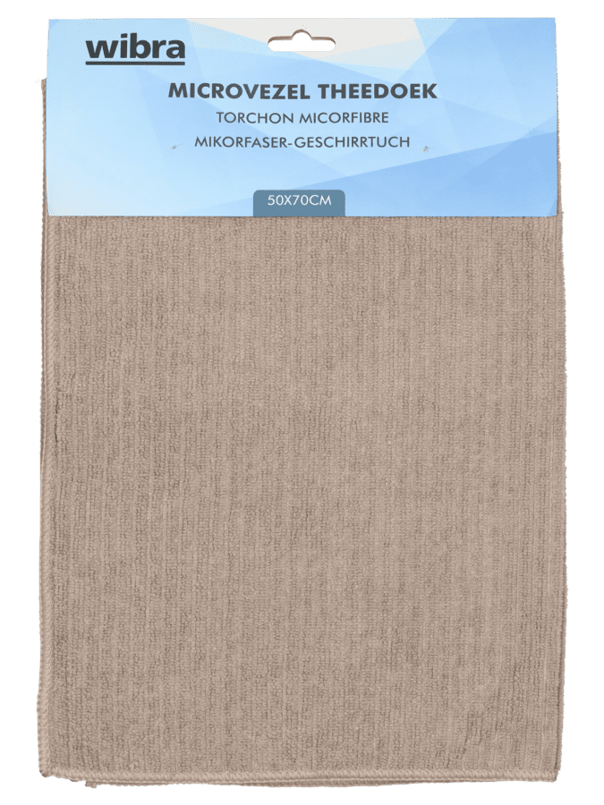 Microvezel streep theedoek – beige - Wibra