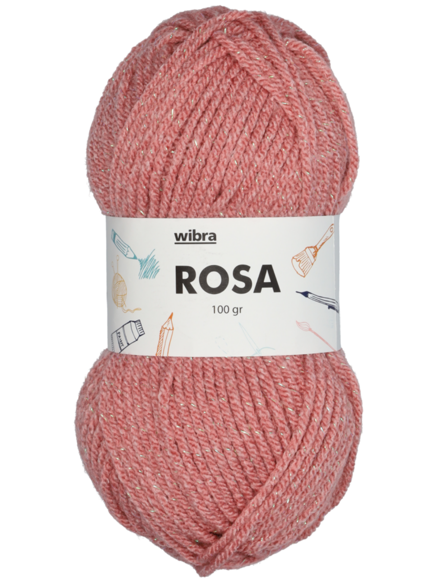 Rosa fil à tricoter - rose - Wibra