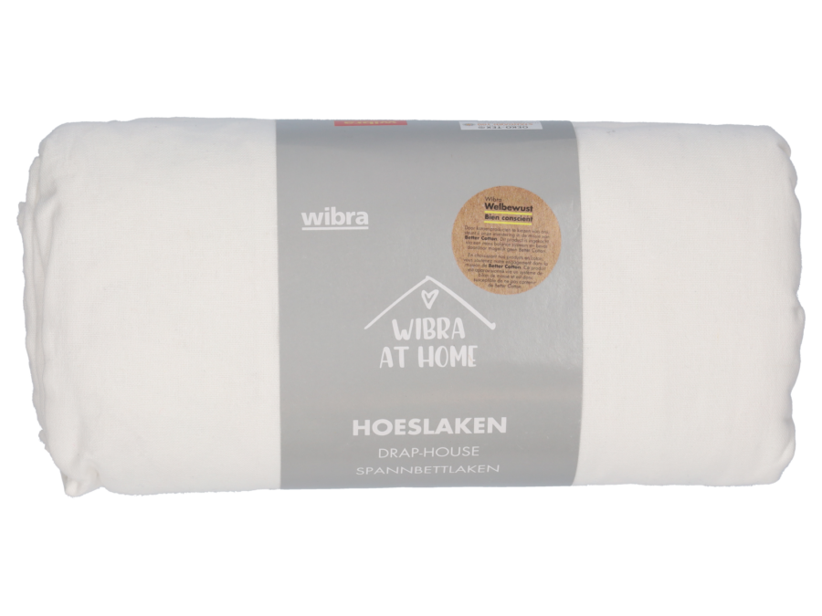 Hoeslaken - 160/180 x 200 cm - wit - Wibra