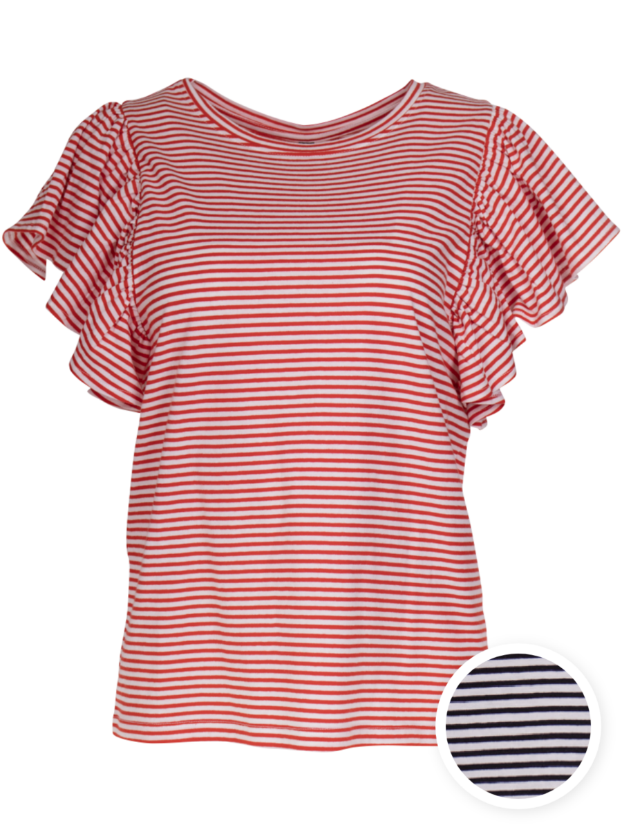 T-shirt met ruffle streep - plus size - Wibra