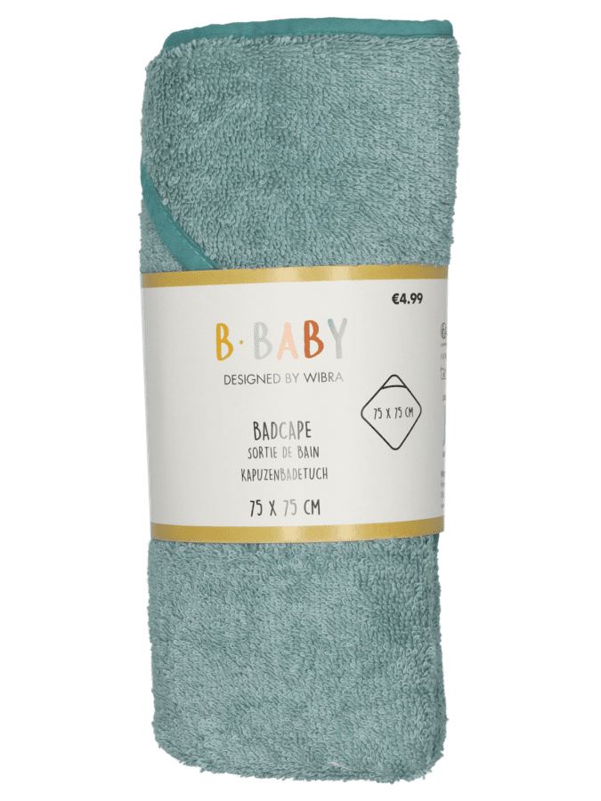 Badcape handdoek baby – groen - Wibra