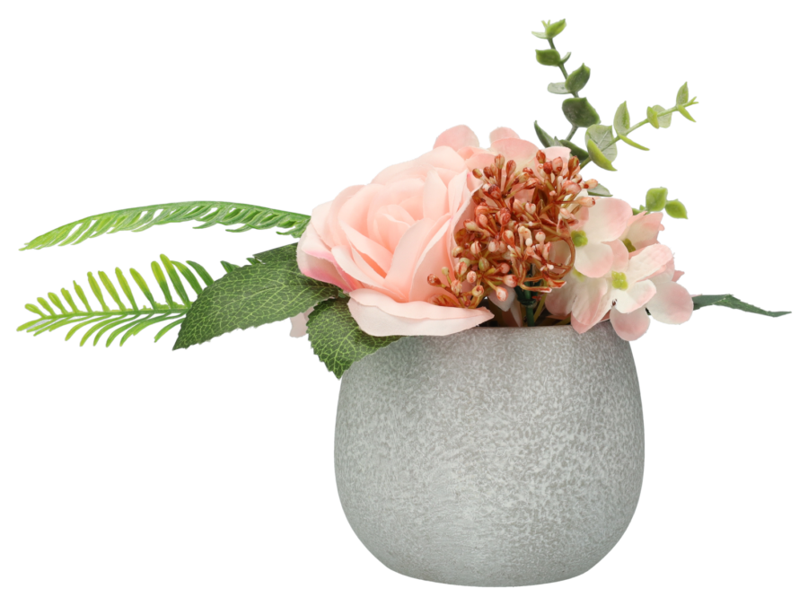 Kunstplantje – 16 cm – roze - Wibra