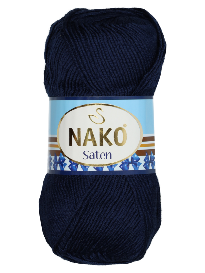 Saten fil à tricoter - bleu foncé - Wibra